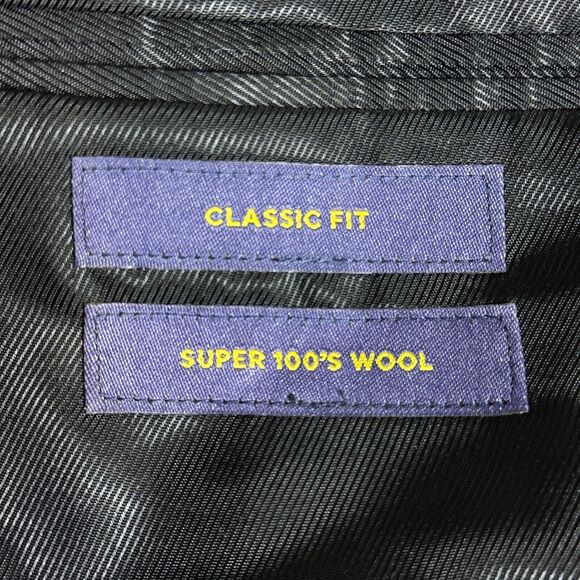 STAFFORD Classic fit Mens Blazer Sport Coat Two Button Jacket 44S WOOL Black - Picture 12 of 13